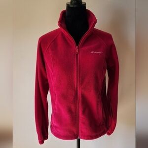 Columbia Full Zip Fleece Jacket Women's Dark Pink Size PM.